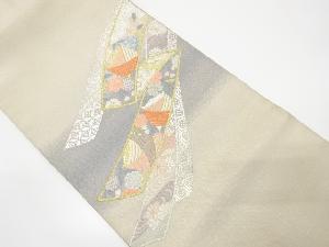 熨斗に糸巻き・桜模様織り出し名古屋帯